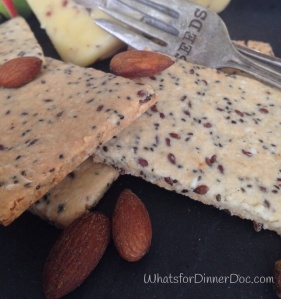 Grain free almond, flax and chia seed crackers